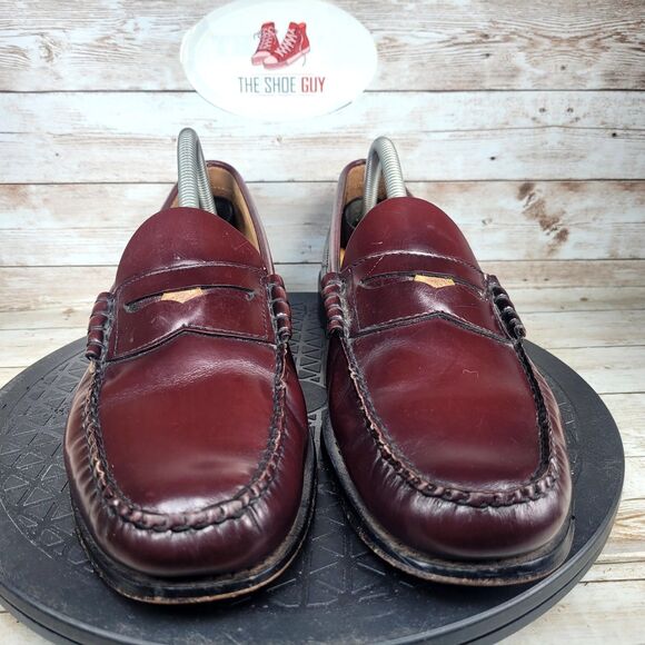 Larson Weejuns Men's Size 10D Cognac Moc-Toe Slip-On Loafers - Picture 2 of 9